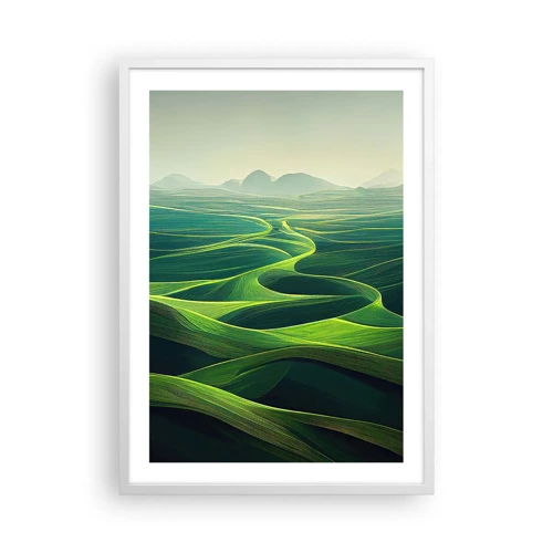 Plakát v bílém rámu - V zelených údolích - 50x70 cm