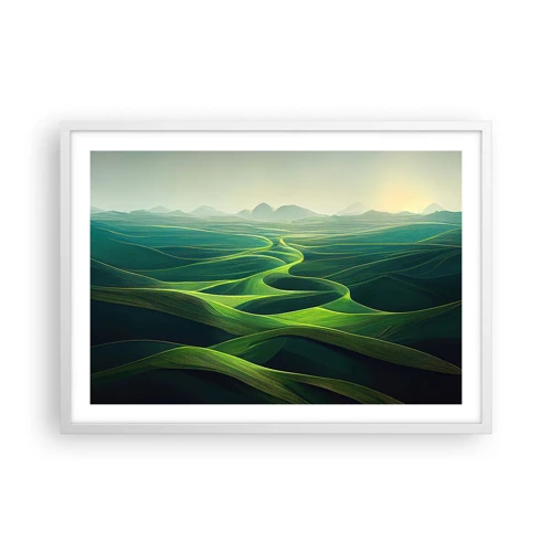 Plakát v bílém rámu - V zelených údolích - 70x50 cm