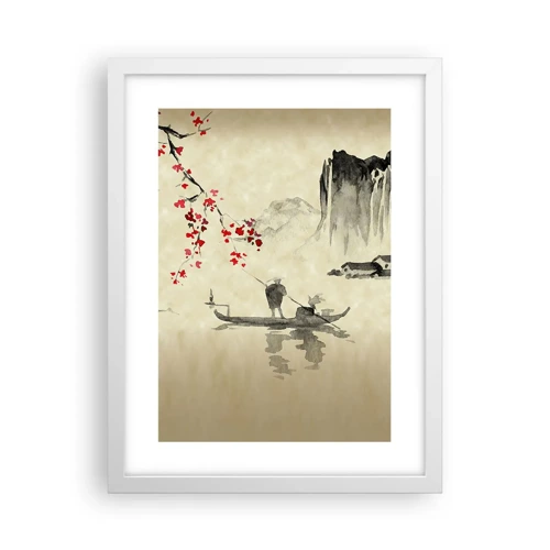 Plakát v bílém rámu - V zemi kvetoucích třešní - 30x40 cm