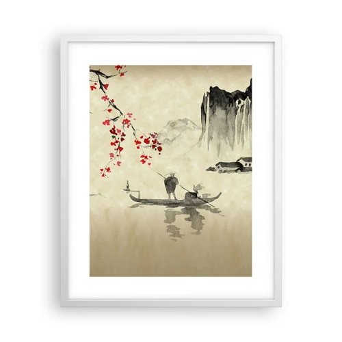 Plakát v bílém rámu - V zemi kvetoucích třešní - 40x50 cm