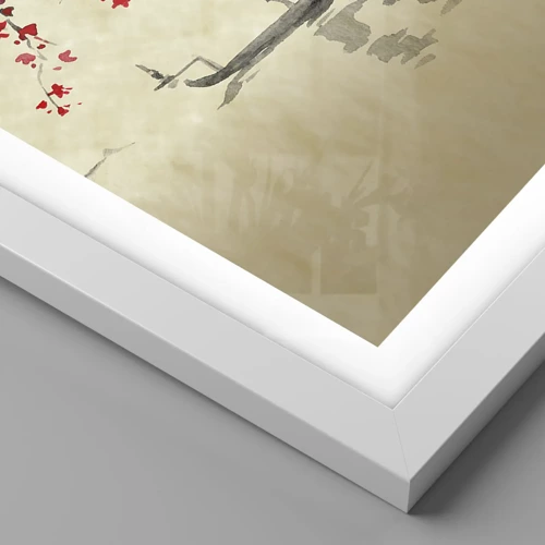 Plakát v bílém rámu - V zemi kvetoucích třešní - 91x61 cm
