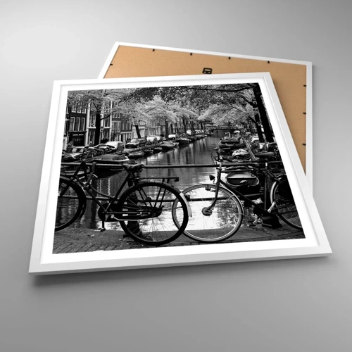 Plakát v bílém rámu - Velmi nizozemský výhled - 60x60 cm