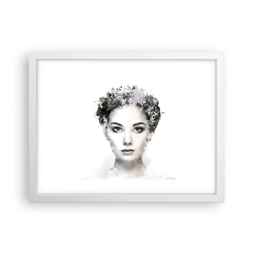 Plakát v bílém rámu - Velmi stylový portrét - 40x30 cm
