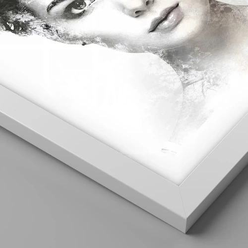 Plakát v bílém rámu - Velmi stylový portrét - 40x40 cm