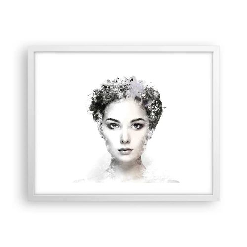 Plakát v bílém rámu - Velmi stylový portrét - 50x40 cm