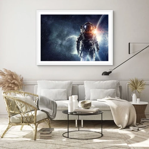 Plakát v bílém rámu - Vesmírné dobrodružství - 40x30 cm