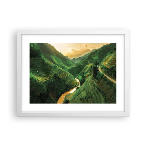 Plakát v bílém rámu - Vietnamské údolí - 40x30 cm