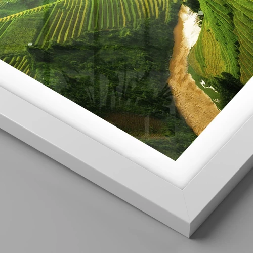 Plakát v bílém rámu - Vietnamské údolí - 40x30 cm