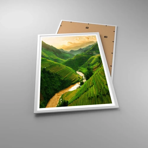 Plakát v bílém rámu - Vietnamské údolí - 61x91 cm
