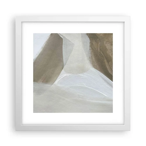 Plakát v bílém rámu - Vlna bílé - 30x30 cm