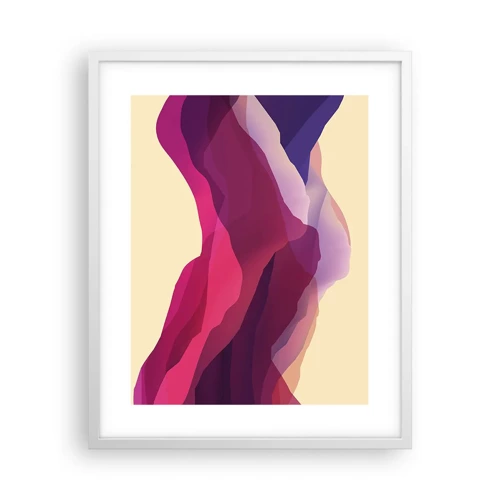 Plakát v bílém rámu - Vlny fialové - 40x50 cm