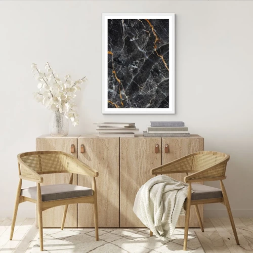 Plakát v bílém rámu - Vnitřní život kamene - 30x40 cm
