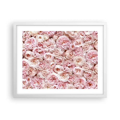 Plakát v bílém rámu - Vydlážděná růžemi - 50x40 cm