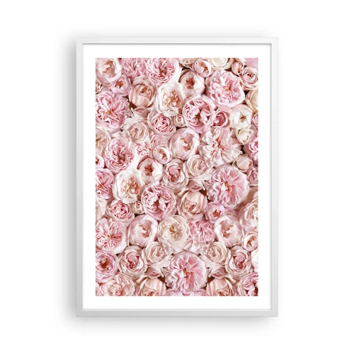 Plakát v bílém rámu - Vydlážděná růžemi - 50x70 cm