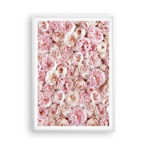 Plakát v bílém rámu - Vydlážděná růžemi - 70x100 cm