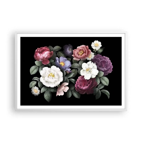Plakát v bílém rámu - Z anglické zahrady - 100x70 cm