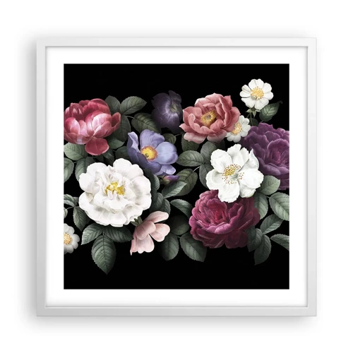 Plakát v bílém rámu - Z anglické zahrady - 50x50 cm