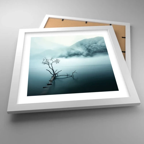 Plakát v bílém rámu - Z vody a mlhy - 30x30 cm