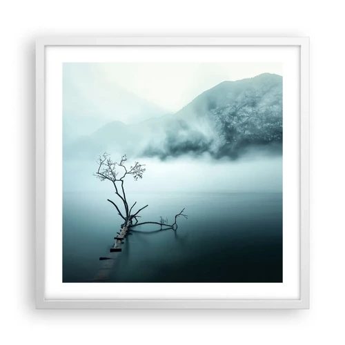 Plakát v bílém rámu - Z vody a mlhy - 50x50 cm