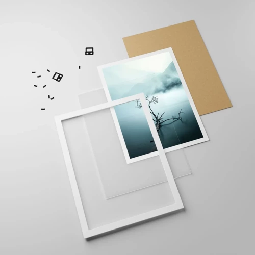 Plakát v bílém rámu - Z vody a mlhy - 50x70 cm