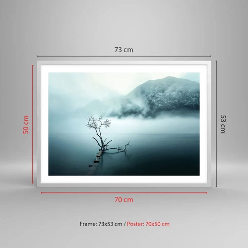 Plakát v bílém rámu - Z vody a mlhy - 70x50 cm