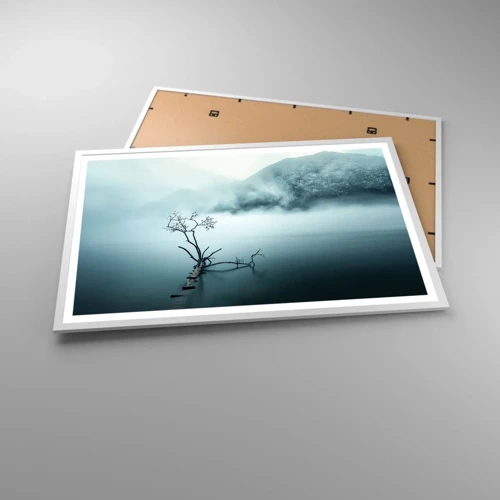 Plakát v bílém rámu - Z vody a mlhy - 91x61 cm