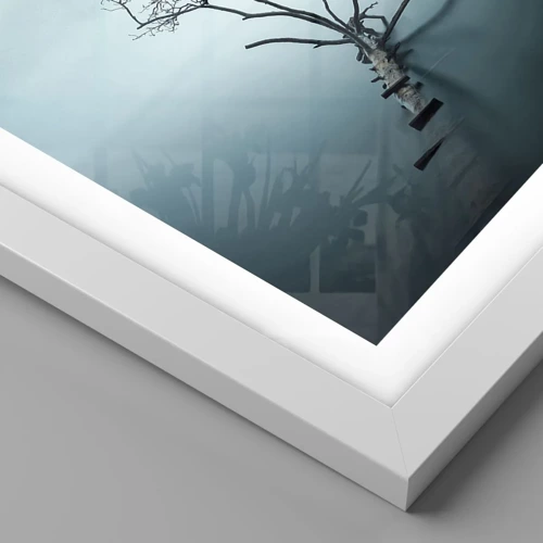 Plakát v bílém rámu - Z vody a mlhy - 91x61 cm