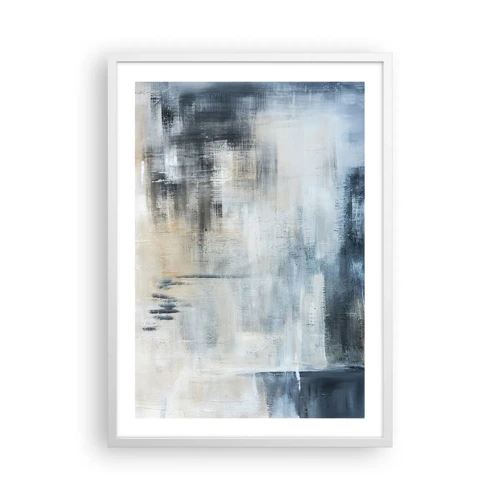Plakát v bílém rámu - Za závojem modré - 50x70 cm