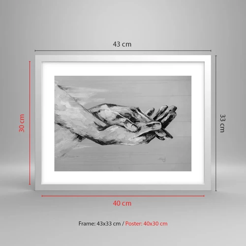 Plakát v bílém rámu - Začátek… - 40x30 cm