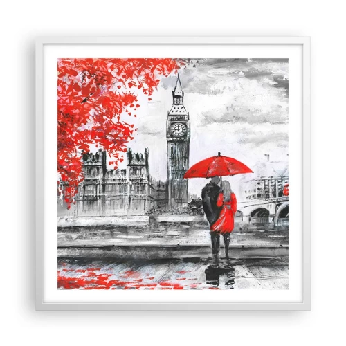 Plakát v bílém rámu - Zamilování do Londýna - 60x60 cm
