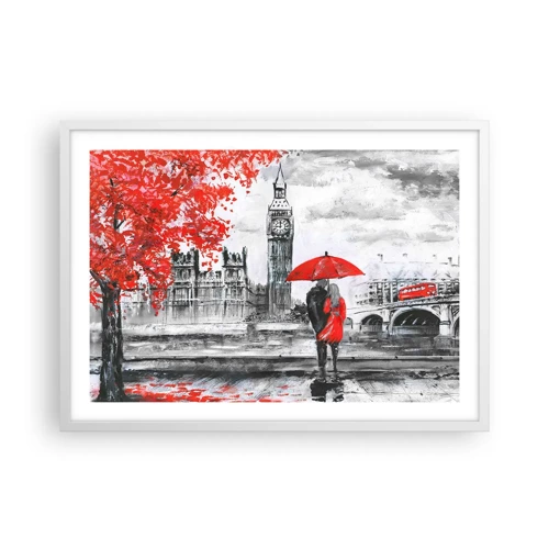 Plakát v bílém rámu - Zamilování do Londýna - 70x50 cm