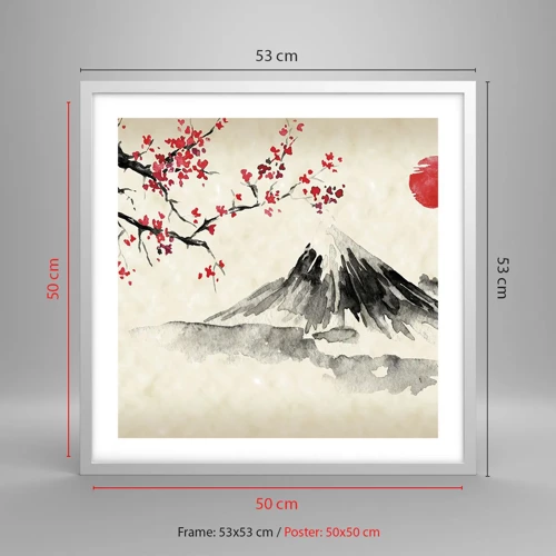Plakát v bílém rámu - Zamilujte se do Japonska - 50x50 cm