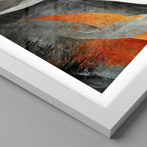 Plakát v bílém rámu - Žár a chlad - 60x60 cm