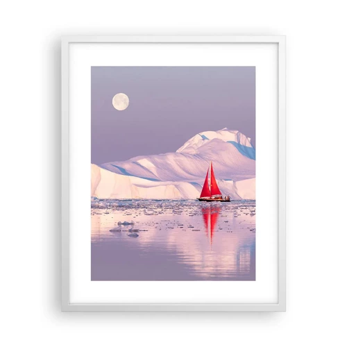 Plakát v bílém rámu - Žár plachty, chlad ledu - 40x50 cm