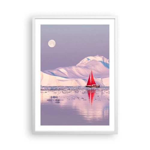 Plakát v bílém rámu - Žár plachty, chlad ledu - 50x70 cm