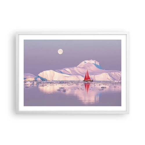Plakát v bílém rámu - Žár plachty, chlad ledu - 70x50 cm