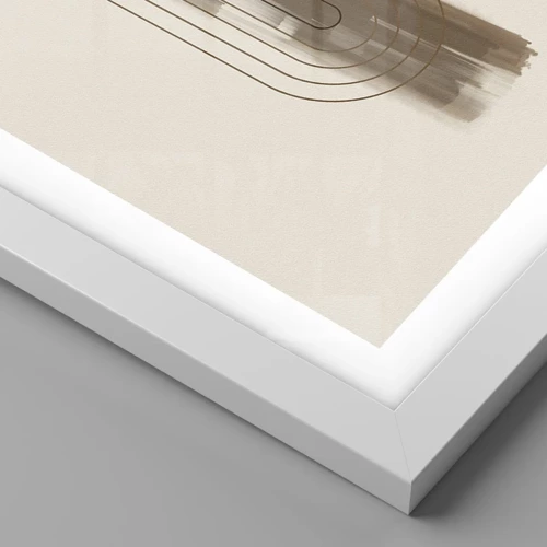Plakát v bílém rámu - Závan šedi - 100x70 cm