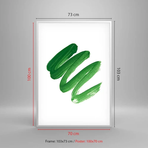 Plakát v bílém rámu - Zelený žert - 70x100 cm