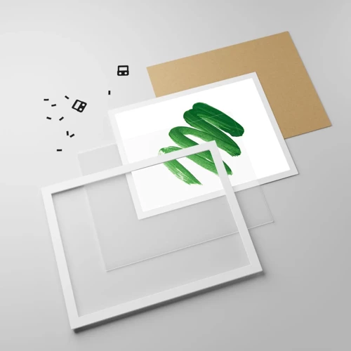 Plakát v bílém rámu - Zelený žert - 91x61 cm