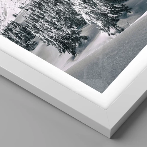 Plakát v bílém rámu - Země sněhu a ledu - 100x70 cm