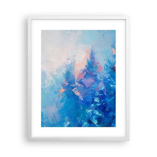 Plakát v bílém rámu - Zimní abstrakce - 40x50 cm
