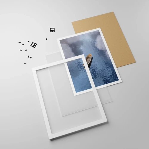 Plakát v bílém rámu - Život – cesta – nejistota - 70x100 cm