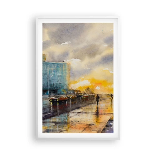 Plakát v bílém rámu - Život na pobřeží - 61x91 cm