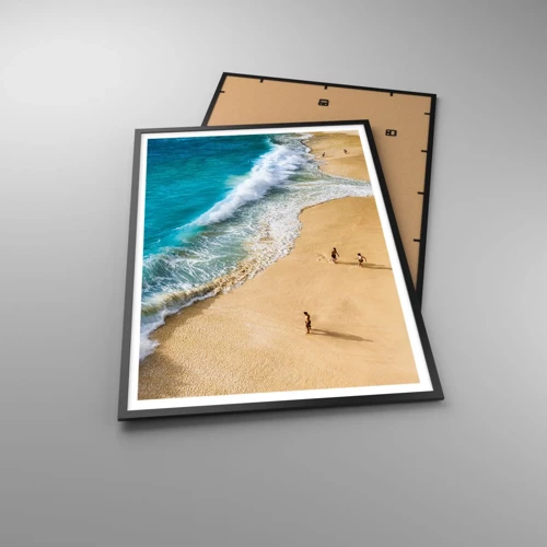 Plakát v černém rámu - A pak slunce, pláž… - 70x100 cm