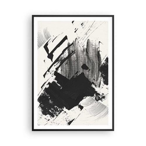 Plakát v černém rámu - Abstrakce – exprese černé - 70x100 cm