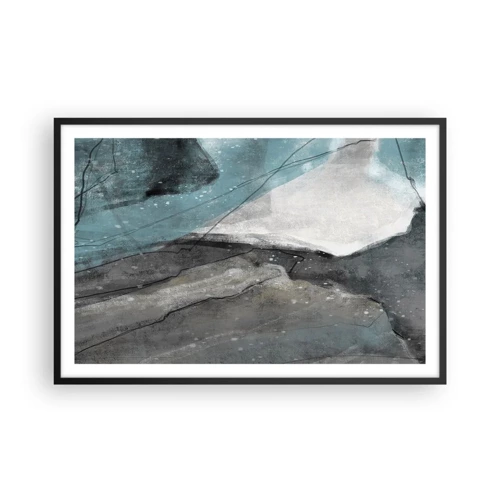 Plakát v černém rámu - Abstrakce: skály a led - 91x61 cm