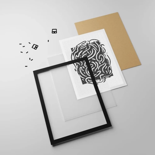 Plakát v černém rámu - Abstrakce: tanec radosti - 30x40 cm