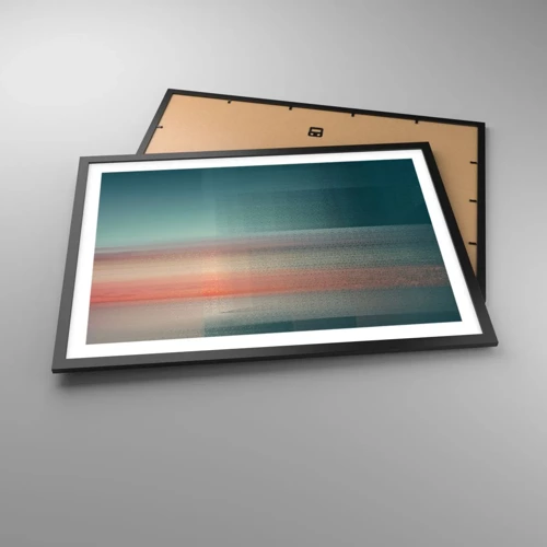 Plakát v černém rámu - Abstrakce: vlny světla - 70x50 cm