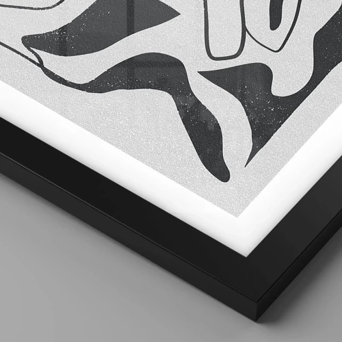 Plakát v černém rámu - Abstraktní hra v labyrintu - 40x30 cm