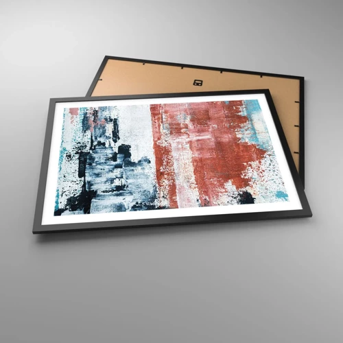 Plakát v černém rámu - Abstraktní půl na půl - 70x50 cm